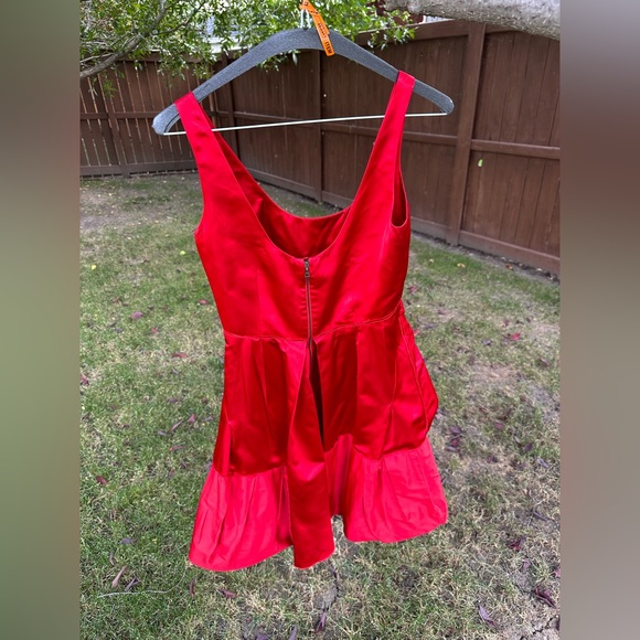 Size 40 Prada Red Silk Vintage Pleated Dress - Picture 3 of 7